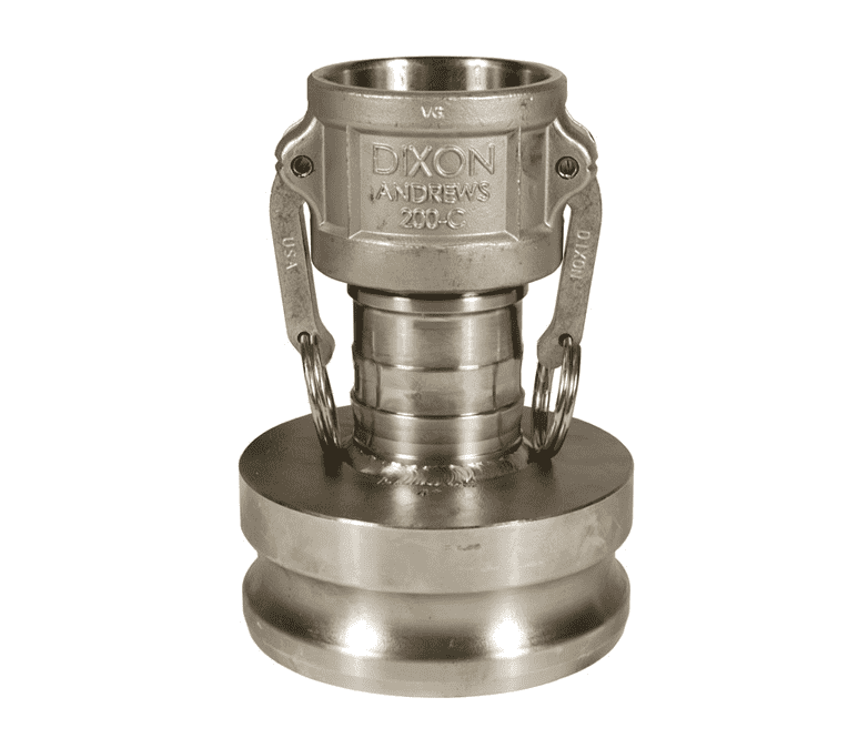 2025-DA-SS Dixon 2" x 2-1/2" 316 Stainless Steel Reducing Cam and Groove Coupler x Adapter