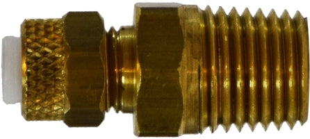 20270 Midland Flareless Fitting - Poly-Flo® Male Connector - 1/4" Tube OD x 10/32" Male NPTF - Brass