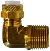 20291 (20-291) Midland Flareless Fitting - Poly-Flo® Male 90° Elbow - 1/4" Tube OD x 3/8" Male NPTF - Brass