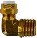 20294 (20-294) Midland Flareless Fitting - Poly-Flo® Male 90° Elbow - 3/8" Tube OD x 1/4" Male NPTF - Brass