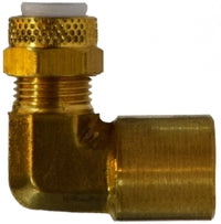 20304 (20-304) Midland Flareless Fitting - Poly-Flo® Female 90° Elbow - 3/8" Tube OD x 1/4" Female NPTF - Brass