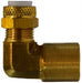 20304 (20-304) Midland Flareless Fitting - Poly-Flo® Female 90° Elbow - 3/8" Tube OD x 1/4" Female NPTF - Brass