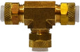 20248 (20-248) Midland Flareless Fitting - Poly-Flo® Union Tee - 1/8" Tube OD - Brass