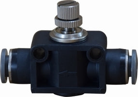 20487C (20-487C) Midland Push-In Fitting - In-Line Needle Valve - 1/4" Tube OD - Composite Body