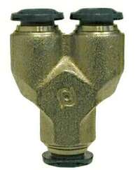 20553N (20-553N) Midland Push-In Fitting - Union Y - 1/4" x 1/4" Tube OD - Nickel Plated Brass