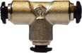 20610N Midland Push-In Fitting - Metric Union Tee - 4mm Tube OD - Nickel Plated Brass