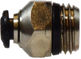 20630N (20-630N) Midland Push-In Fitting - Male Metric Tube Straight - 4mm Tube OD x 1/8" Male Global Thread - Nickel Plated Brass