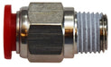 20633 (20-633) Midland Metric Push-In Fitting - Male Adapter - 6mm Tube OD x 1/4" Male BSPT Thread - Nickel Plated Brass