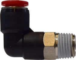 20690 (20-690) Midland Metric Push-In Fitting - Male Swivel 90° Elbow - 4mm Tube OD x M5 Male Global Thread - Composite Body