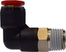 20803 (20-803) Midland Metric Push-In Fitting - Male Swivel 90° Elbow - 6mm Tube OD x 1/4" Male BSPT Thread - Composite Body