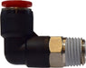 20642 (20-642) Midland Metric Push-In Fitting - Male Swivel 90° Elbow - 6mm Tube OD x 1/8" Male BSPT Thread - Composite Body