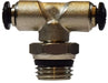 20684N (20-684N) Midland Push-In Fitting - Metric Tube Swivel Male Branch Tee - 8mm Tube OD x 1/4" Male Global Thread - Nickel Plated Brass