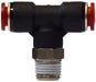 20684 (20-684) Midland Metric Push-In Fitting - Male Swivel Branch Tee - 8mm Tube OD x 1/4" Male BSPT Thread - Composite Body