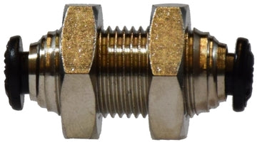 20734N (20-734N) Midland Push-In Fitting - Metric Bulkhead - 6mm Tube OD - Nickel Plated Brass