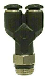 20816 (20-816) Midland Metric Push-In Fitting - Swivel Male Wye - 4mm Tube OD x 1/8" Male Global Thread - Composite Body