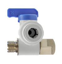 20986P Midland Push-In Tube Fitting - Stop Valve Adapter - 3/8" Male x Female Compression on Run, Push-In on Branch - Plastic