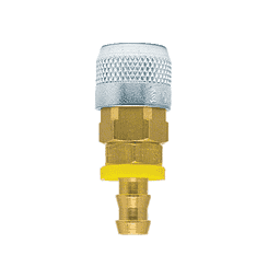 210-1713 ZSi-Foster Quick Disconnect 210 Series 1/4" Automatic Socket - 3/8" ID - Push-On Hose Stem - Brass/Steel