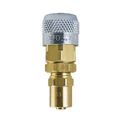 210-SB3 ZSi-Foster Quick Disconnect 210 Series 1/4" Automatic Socket - 1/4" ID x 1/2" OD - Reusable Hose Clamp - Brass/Steel