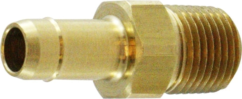 21025 (21-025) Midland Barb for Plastic Tubing - Male Adapter - 1/4" Tube OD x 1/4" Male Pipe - Brass