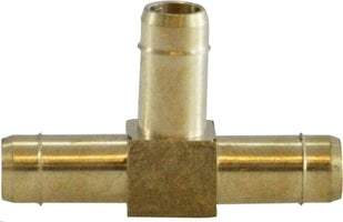 21151 (21-151) Midland Barb for Plastic Tubing - Union Tee - 1/4" Tube OD x 1/4" Tube OD x 1/4" Tube OD - Brass