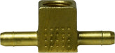 21207 (21-207) Midland Barb for Plastic Tubing - Female Branch Tee - 1/4" Tube OD x 1/4" Tube OD x 1/8" Female Pipe - Brass