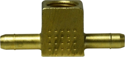 21207 (21-207) Midland Barb for Plastic Tubing - Female Branch Tee - 1/4" Tube OD x 1/4" Tube OD x 1/8" Female Pipe - Brass