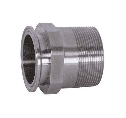 21MP-G300150 Dixon 304 Stainless Steel Sanitary Clamp x Male NPT Adapter - 3" Tube OD - 1-1/2" NPT