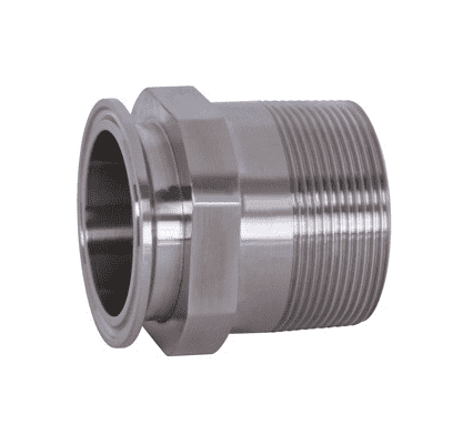 21MP-R150200 Dixon 316L Stainless Steel Sanitary Clamp x Male NPT Adapter - 1-1/2" Tube OD - 2" NPT