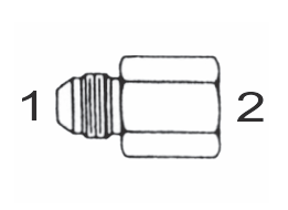 2405 8x6 by Couplamatic | Hydraulic Adapter | 3/4-16 Male JIC x 3/8" Female NPTF