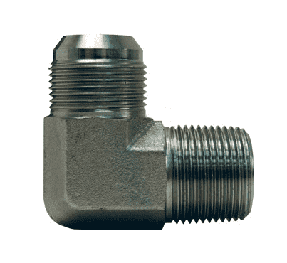 2501-8-4 Dixon Zinc Plated Steel 90 deg. 3/4"-16 Male 37 deg. JIC Flare x 1/4"-18 Male NPTF