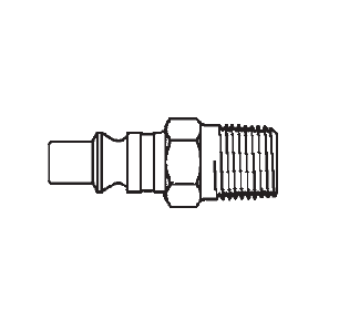 2607 Eaton Auto-Flo 23 Series Male Plug - 1/8-27 Male BSPT End Connection Pneumatic Quick Disconnect Coupling - Buna-N Seal - Steel
