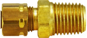 26182 Midland Captive Sleeve Compression Fitting - Male Adapter - 1/4" Tube OD x 1/2" Male NPTF - Brass