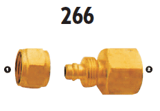 266-06-06 Adaptall Brass -06 Polytube Compression x -06 Female BSP Solid Adapter
