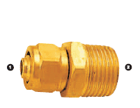 268-06-06 Adaptall Brass -06 Polytube Compression x -06 Male BSPT Adapter