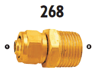 268-06-06 Adaptall Brass -06 Polytube Compression x -06 Male BSPT Adapter