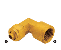 270-05-04 Adaptall Brass 90 deg. -05 Polytube Compression x -04 Female BSP Solid Elbow