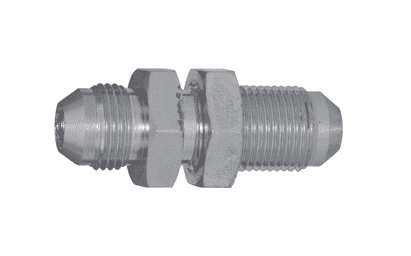 2700LN-4 Dixon Zinc Plated Steel Bulkhead Union with Lock Nut - 7/16"-20 Male 37 deg. Flare