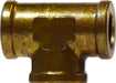 28048 (28-048) Midland Reducing Forged Tee - 1/8" Female NPTF x 1/8" Female NPTF x 1/4" Female NPTF - Brass