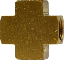 28043 (28-043) Midland Female Pipe Cross - 3/8" Female NPTF x 3/8" Female NPTF x 3/8" Female NPTF x 3/8" Female NPTF - Brass