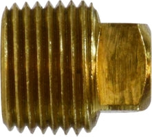 28089 (28-089) Midland Square Head Plug (Cored) - 1" Male NPTF - Brass