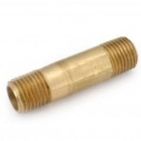 706113-0424 Midland Lead Free Pipe Fitting - Long Nipple - 1/4" Male Pipe x 1-1/2" Male Pipe - Brass