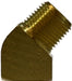 28231 (28-231) Midland 45° Street Elbow - 1/4" Female NPTF x 1/4" Male NPTF - Brass