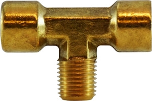 28282F (28-282F) Midland Forged Male Branch Tee - 1/4" Female NPTF x 1/4" Female NPTF x 1/4" Male NPTF - Brass