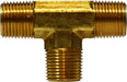 28290 (28-290) Midland Forged All Male Tee - 1/8" Male NPTF x 1/8" Male NPTF x 1/8" Male NPTF - Brass