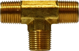 28290 (28-290) Midland Forged All Male Tee - 1/8" Male NPTF x 1/8" Male NPTF x 1/8" Male NPTF - Brass