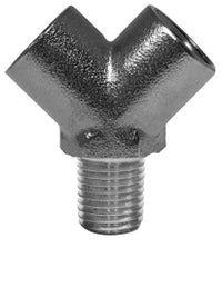 28296 (28-296) Midland Pipe Wye - 1/4" Female NPT x 1/4" Female NPT x 1/4" Male NPT - Nickel Plated Brass