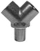 28296 (28-296) Midland Pipe Wye - 1/4" Female NPT x 1/4" Female NPT x 1/4" Male NPT - Nickel Plated Brass