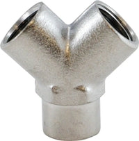 28296 (28-296) Midland Pipe Wye - 1/4" Female NPT x 1/4" Female NPT x 1/4" Female NPT - Nickel Plated