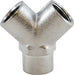 28296 (28-296) Midland Pipe Wye - 1/4" Female NPT x 1/4" Female NPT x 1/4" Female NPT - Nickel Plated