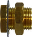 28303 (28-303) Midland FIP Bulkhead Fitting - 3/8-18 Female NPTF - 1-14 Male UNS - 1" Hole Size - 1-5/16" Length - Brass